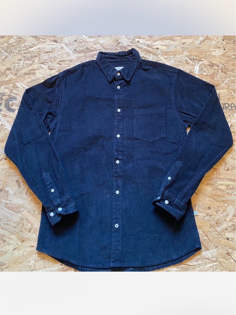 Men's Navy Kronstadt Corduroy Button-Down Shirt - Casual Long Sleeve
